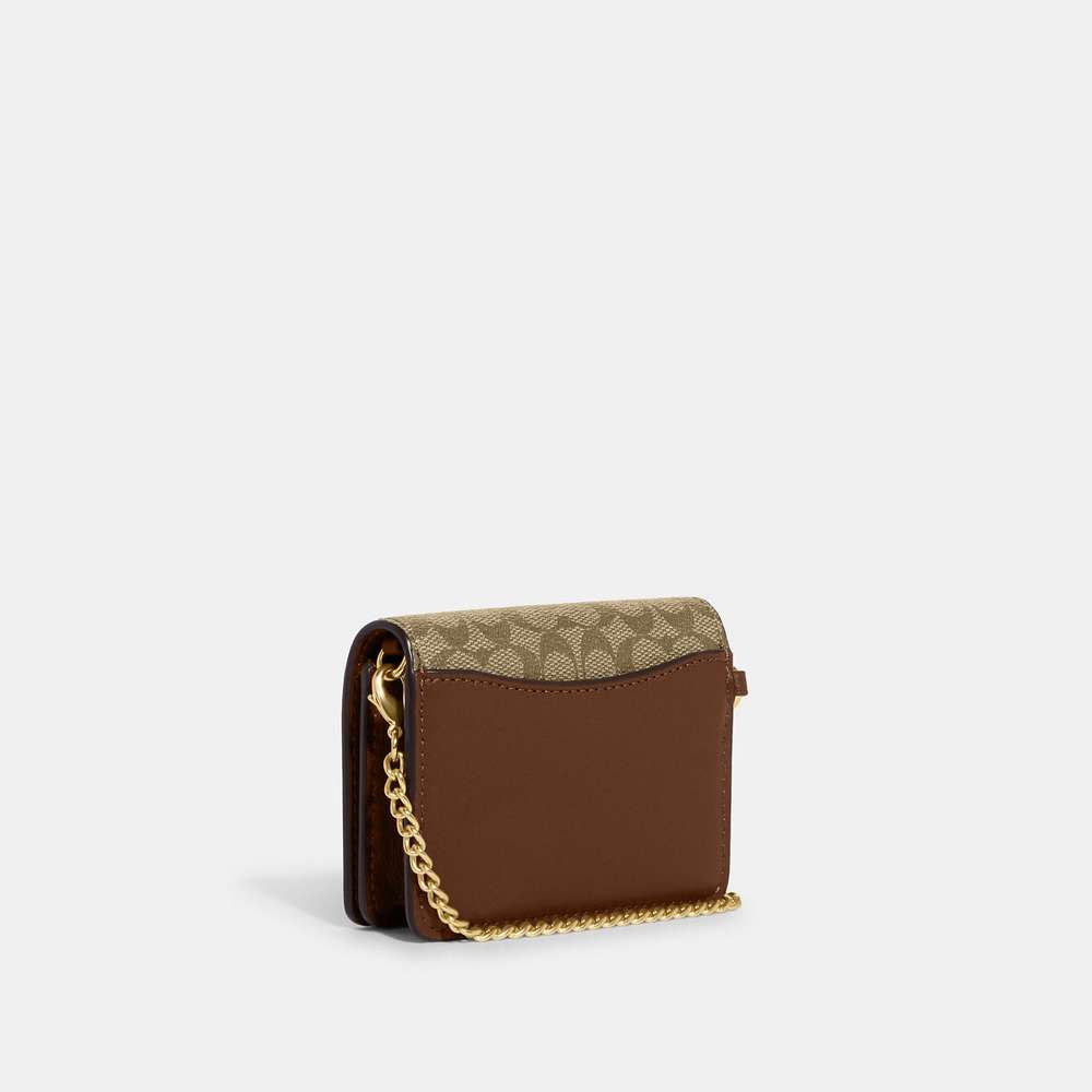 NWT Coach Outlet Boxed Mini Wallet On A Chain In Signature Canvas - Picture 3 of 5